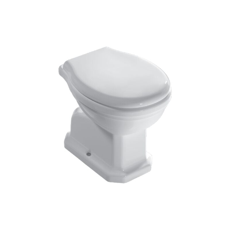 foto del prodotto vaso a terra in ceramica 57x37 cm globo paestum pa001bi bianco duroplast con copri wc cerniere cromo