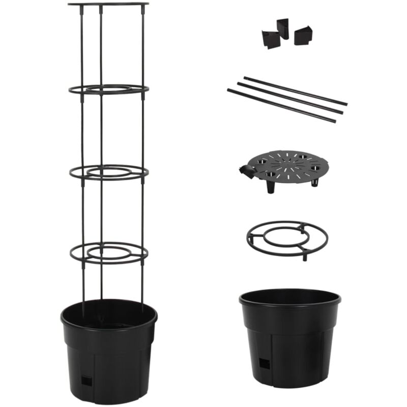 foto del prodotto vaso a torre per pomodori antracite 29,5x115 cm polipropilene vidaxl