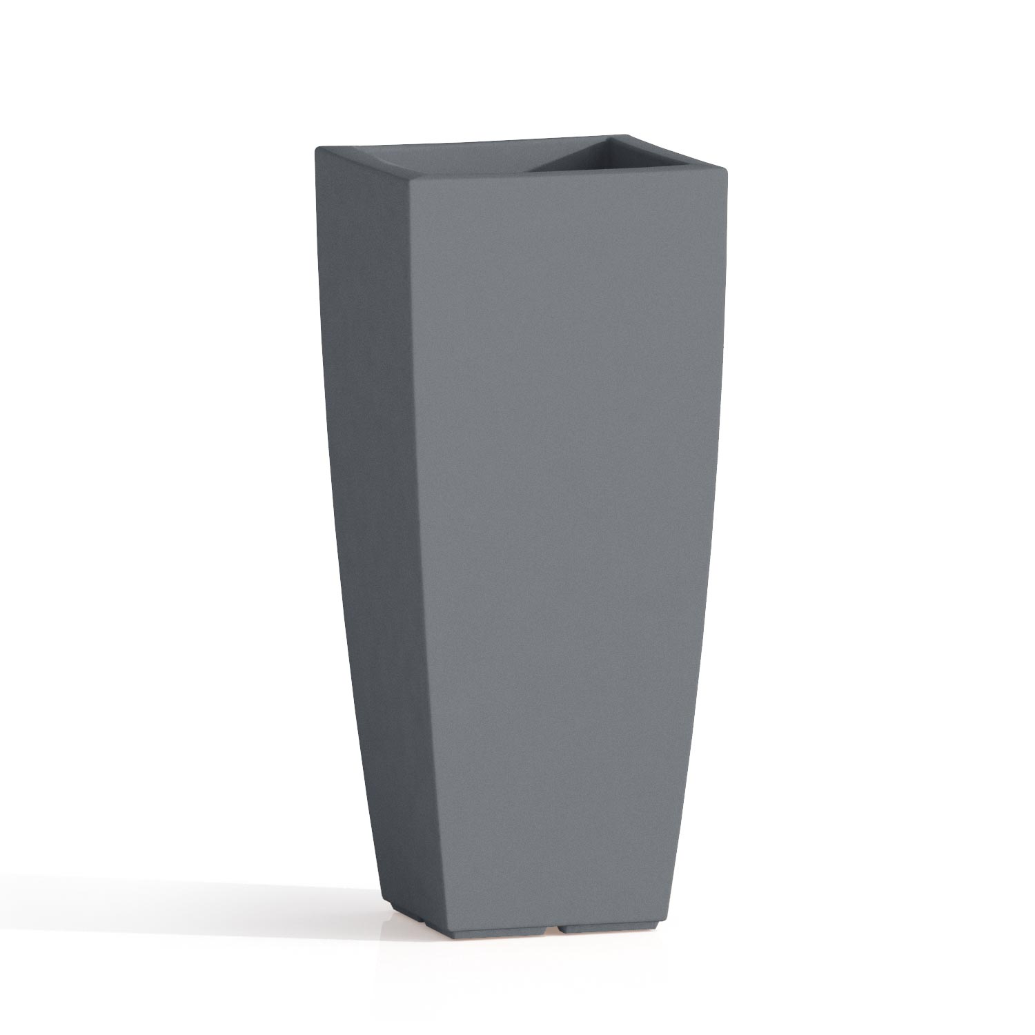 foto del prodotto vaso agave in resina quadrato grigio h90 40x40cm