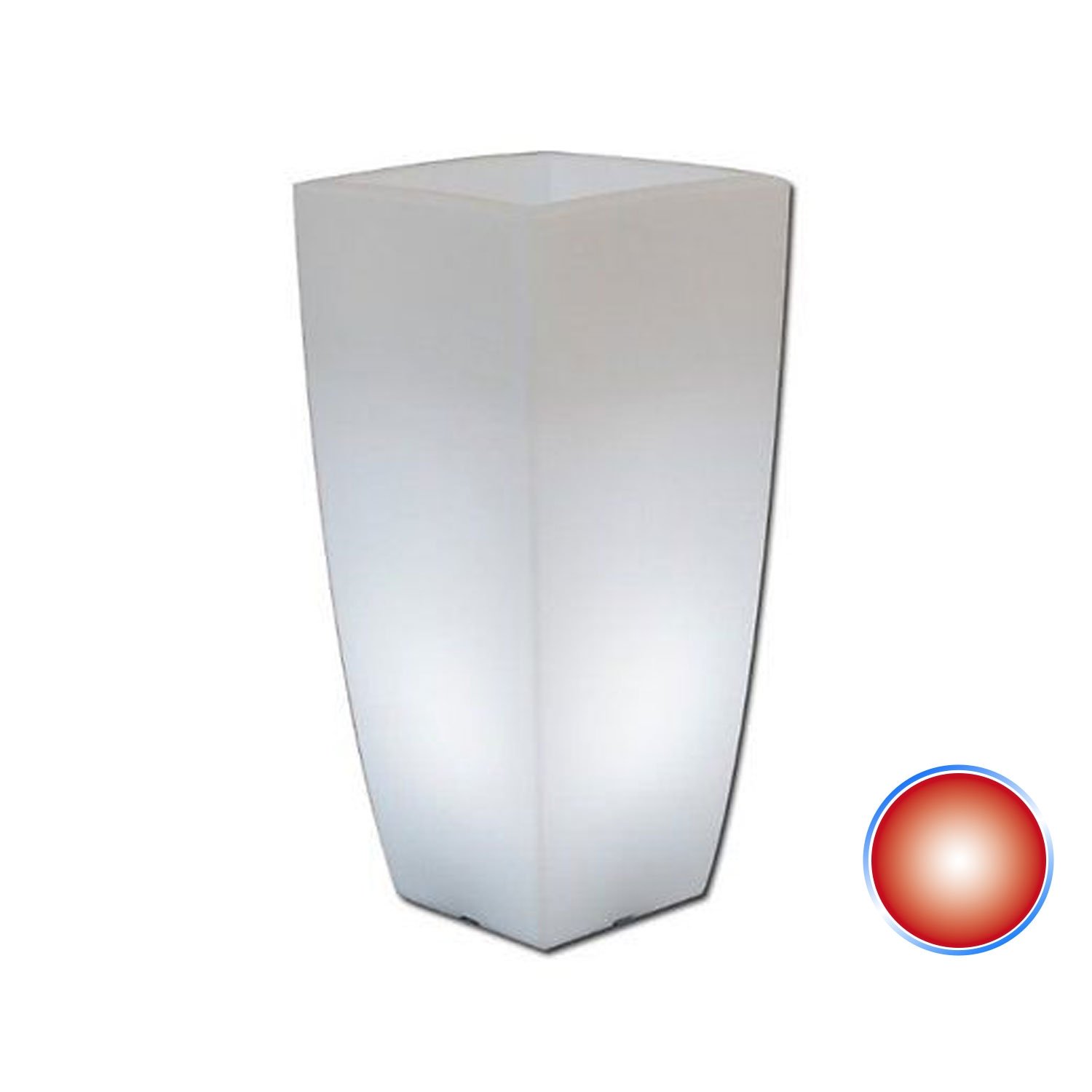 foto del prodotto vaso agave quadrato con luce rossa h70 33x33cm