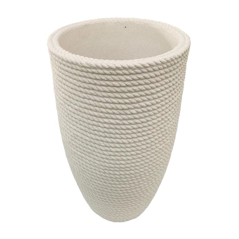 foto del prodotto vaso alto 70cm tronco conico bomcord pv bali effetto corda in resina telcom colore corda