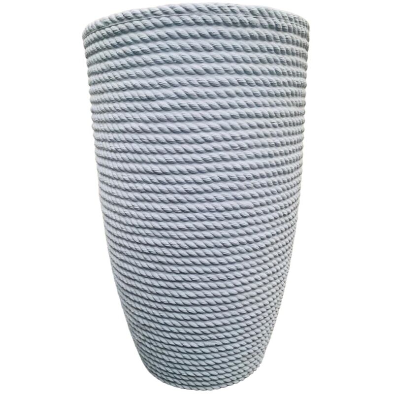 foto del prodotto vaso alto 70cm tronco conico bomcord pv bali effetto corda in resina telcom colore polvere