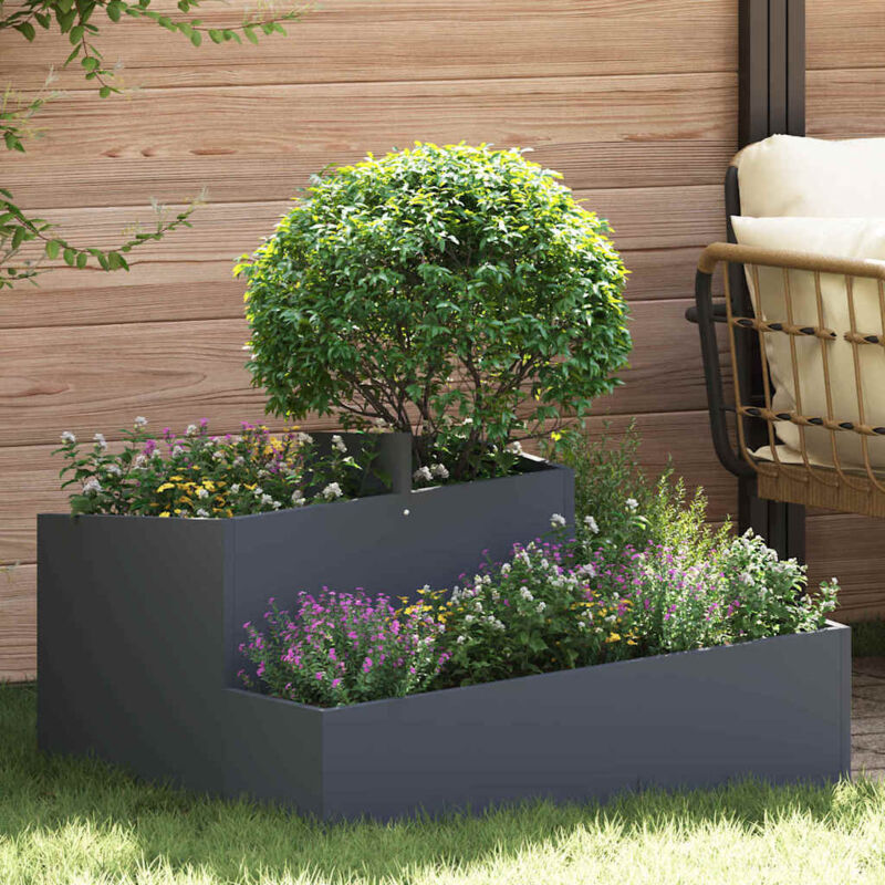 foto del prodotto vaso antracite di , 80x80x50 cm, in acciaio laminato a freddo. vidaxl