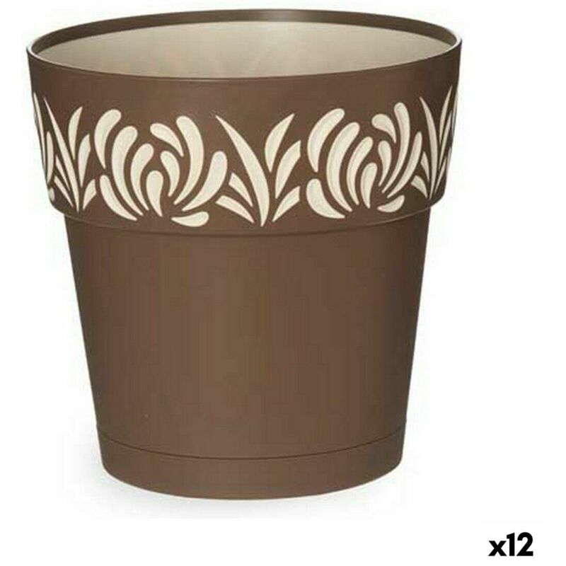 foto del prodotto vaso autoirrigante stefanplast gaia marrone plastica 19 x 19 x 19 cm 12 unit 