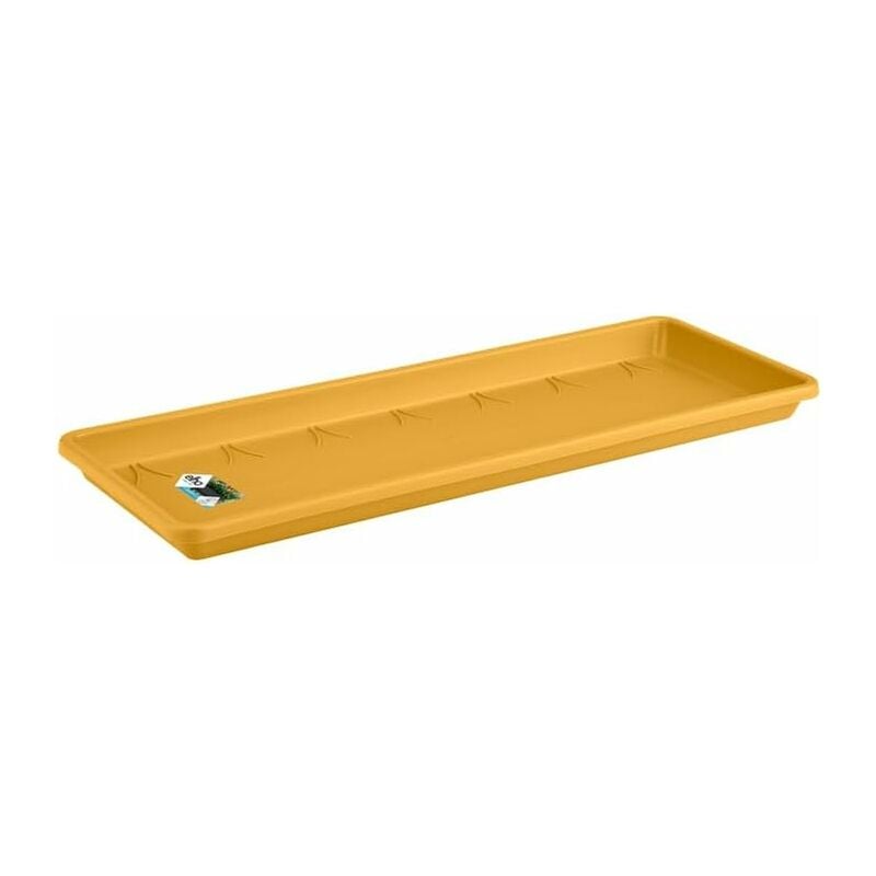 foto del prodotto vaso barcelona trough saucer 50cm honey yellow elho