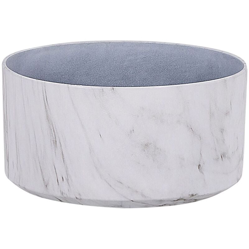 foto del prodotto vaso bianco poliresina e fibra di vetro effetto marmo 43 x 43 x 22 cm valta