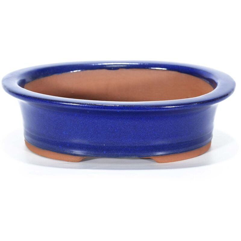 foto del prodotto vaso bonsai smaltato ovale cm. 20 blu