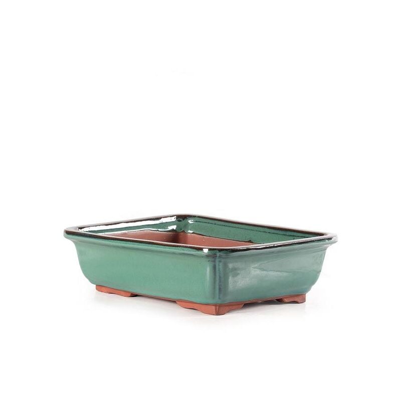 foto del prodotto vaso bonsai smaltato rettangolare cm. 19 verde