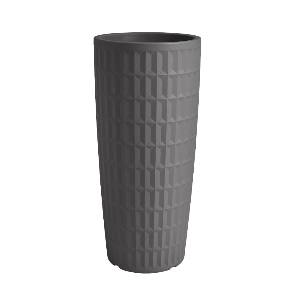 foto del prodotto vaso cachepot tyle tondo in resina h 85 cm veca color antracite