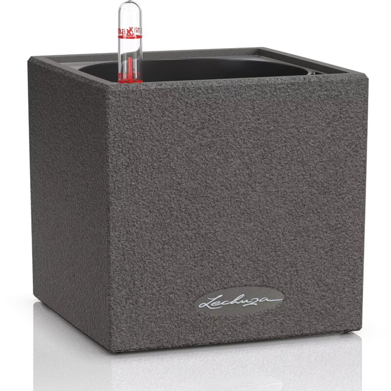 foto del prodotto vaso canto stone 14x14x14 nero lechuza