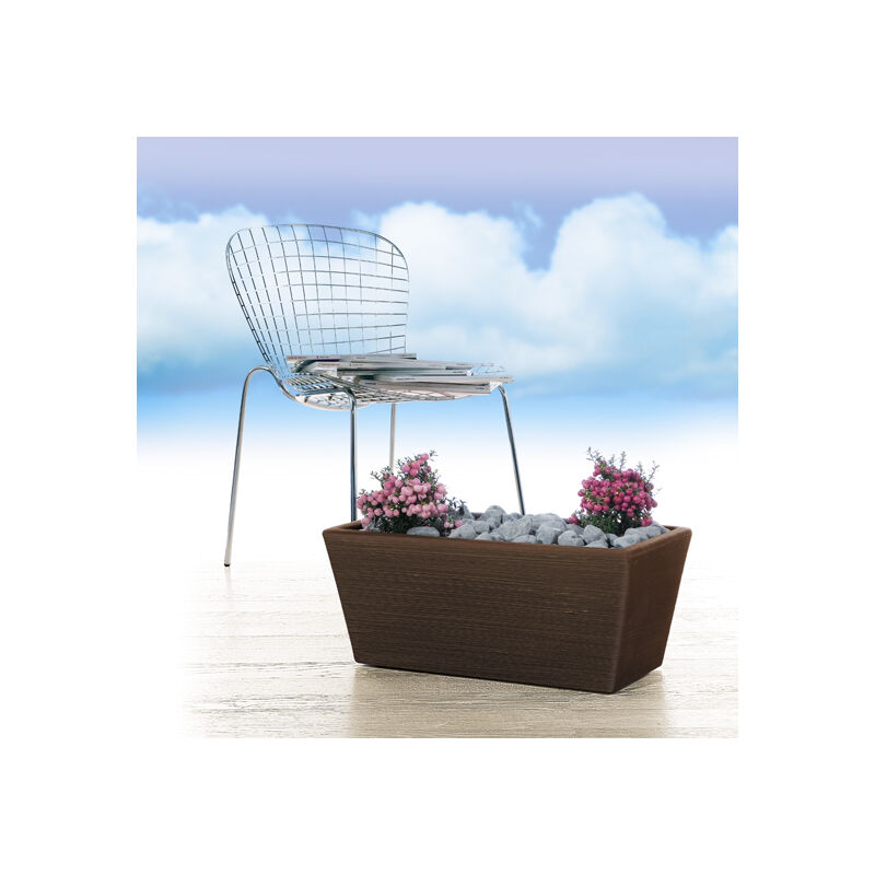 foto del prodotto vaso cassetta fioriera in resina girasole 80 cm. elbi colore bronzo