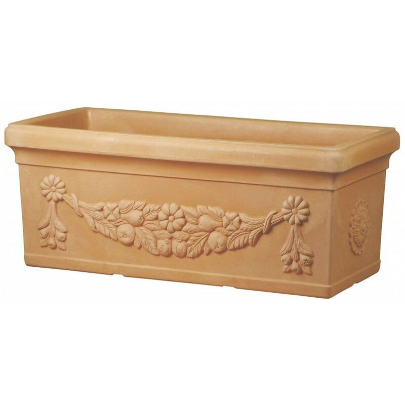 foto del prodotto vaso cassetta leonardo classic in plastica da esterno per fiori e piante. 100 cm anticato