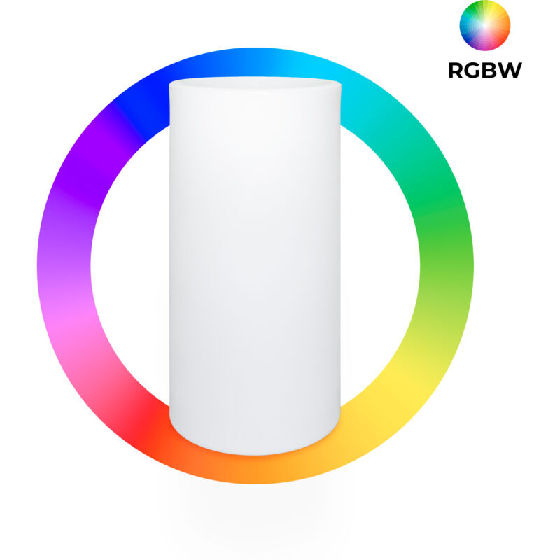 foto del prodotto vaso cilindrico led rgbw 5w 80 x 40cm ricaricabile