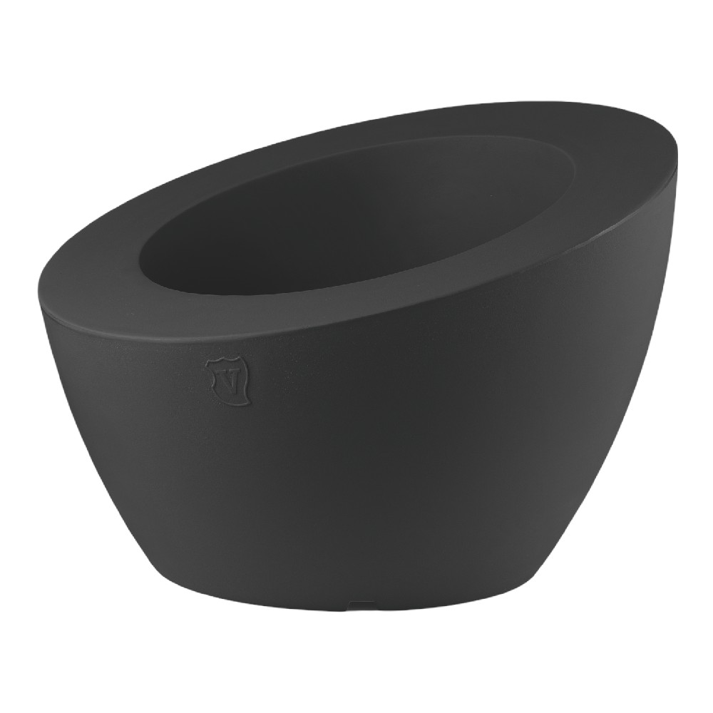 foto del prodotto vaso ciotola fioriera genesis inclinata resina cm50 vari colori veca foto reale color antracite