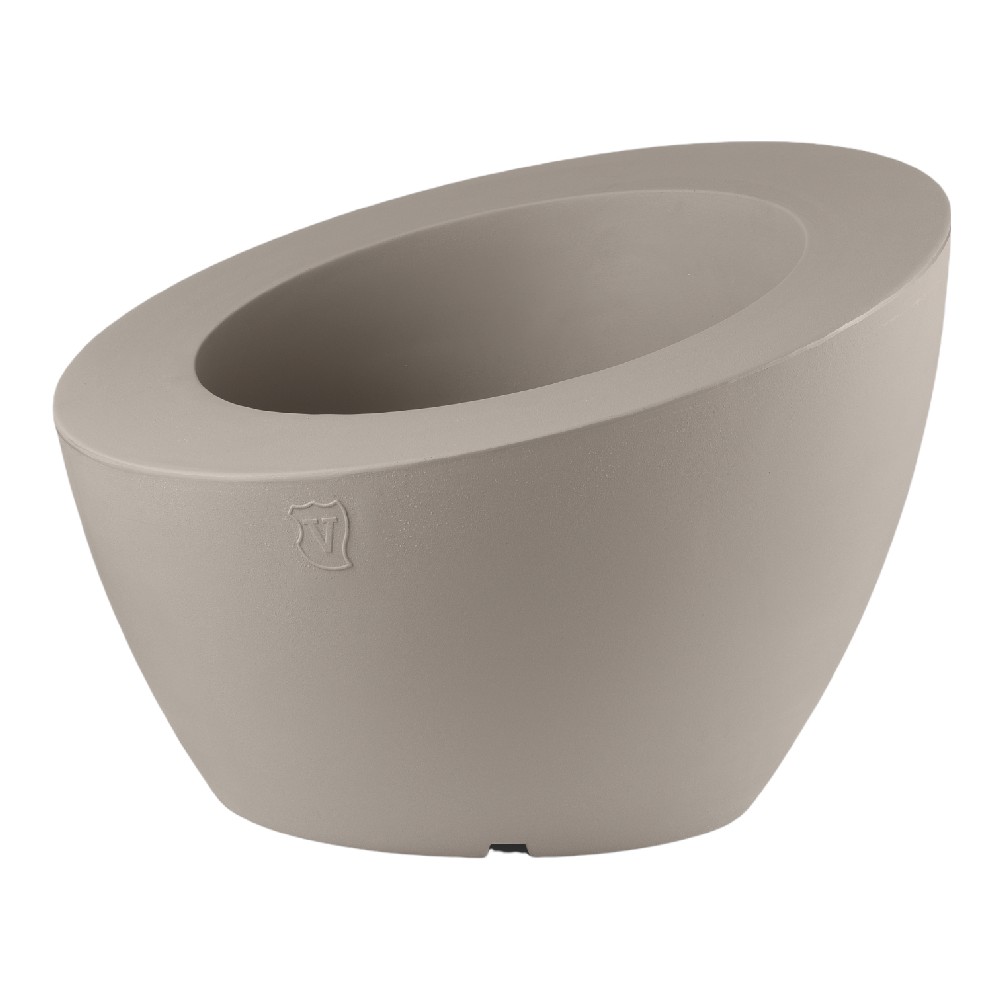 foto del prodotto vaso ciotola fioriera genesis inclinata resina cm50 vari colori veca foto reale color taupe