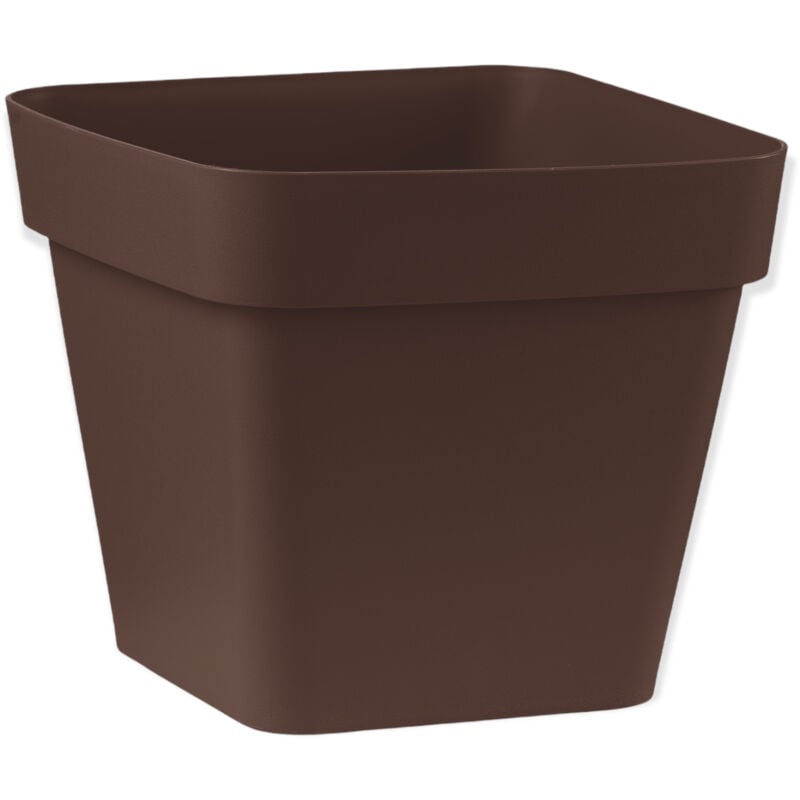 foto del prodotto vaso cleo quadrato cioccolato 24 cm