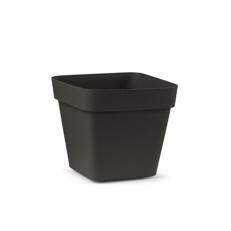 foto del prodotto vaso cleo quadrato in plastica con ruote 40 cm veca colore antracite