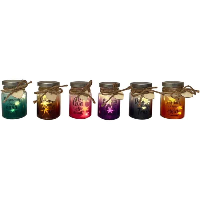 foto del prodotto vaso colorato led stelle d.7xh14cm.