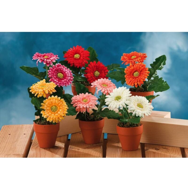 foto del prodotto vaso con fiori gerbera d.12xh18cm