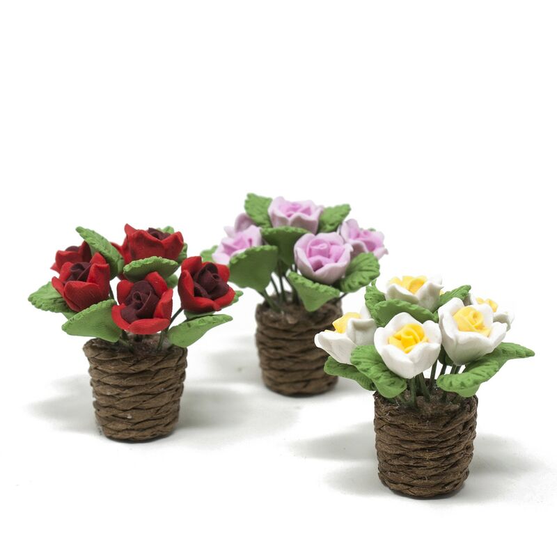 foto del prodotto vaso con fiori set da 3 pezzi miniatura per presepe 86840