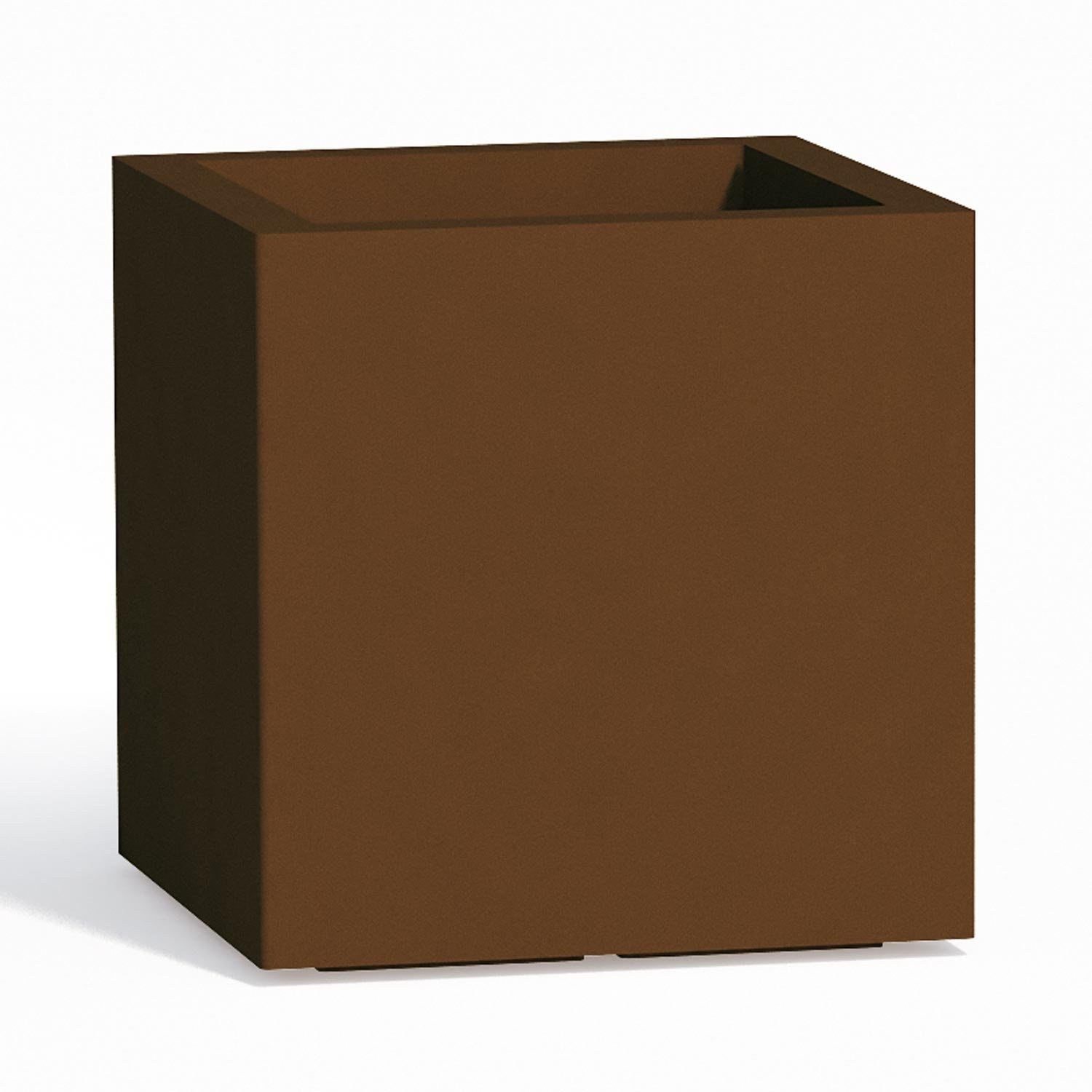 foto del prodotto vaso cube in resina quadrato h40 marrone 40x40cm