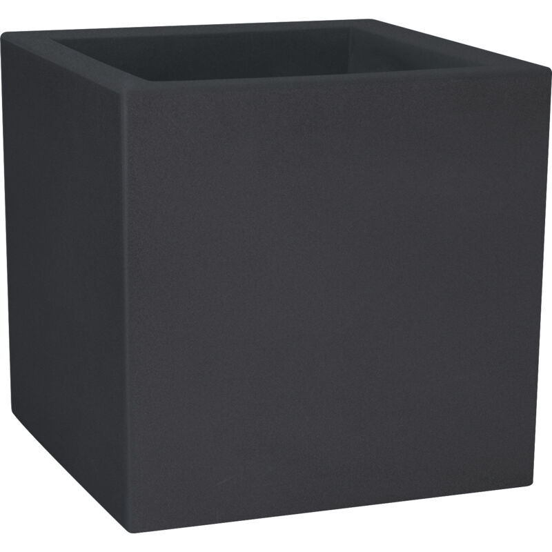 foto del prodotto vaso cubico resina momus cm. 35 antracite