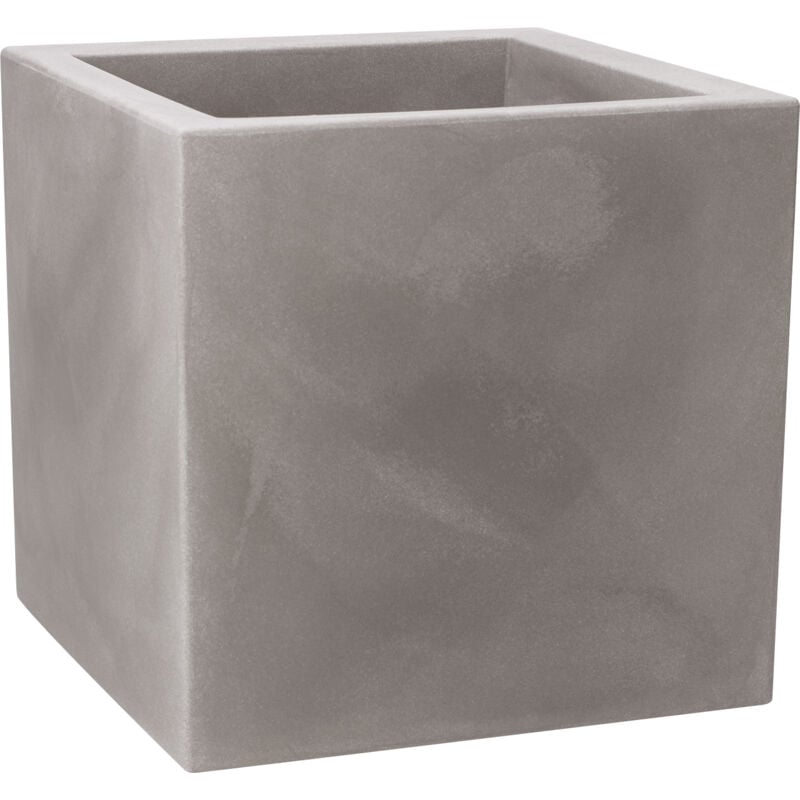 foto del prodotto vaso cubico resina momus cm. 35 cenere