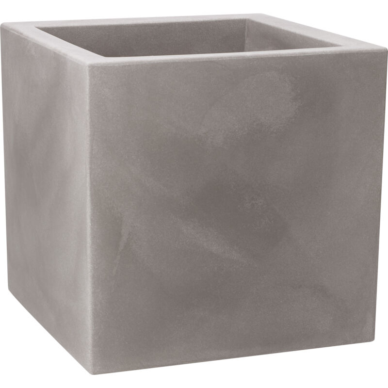 foto del prodotto vaso cubico resina momus cm. 50 cenere