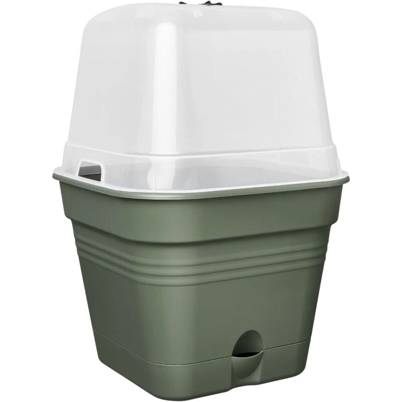 foto del prodotto vaso da coltura green basics growpot square allin1 15cm leaf green elho