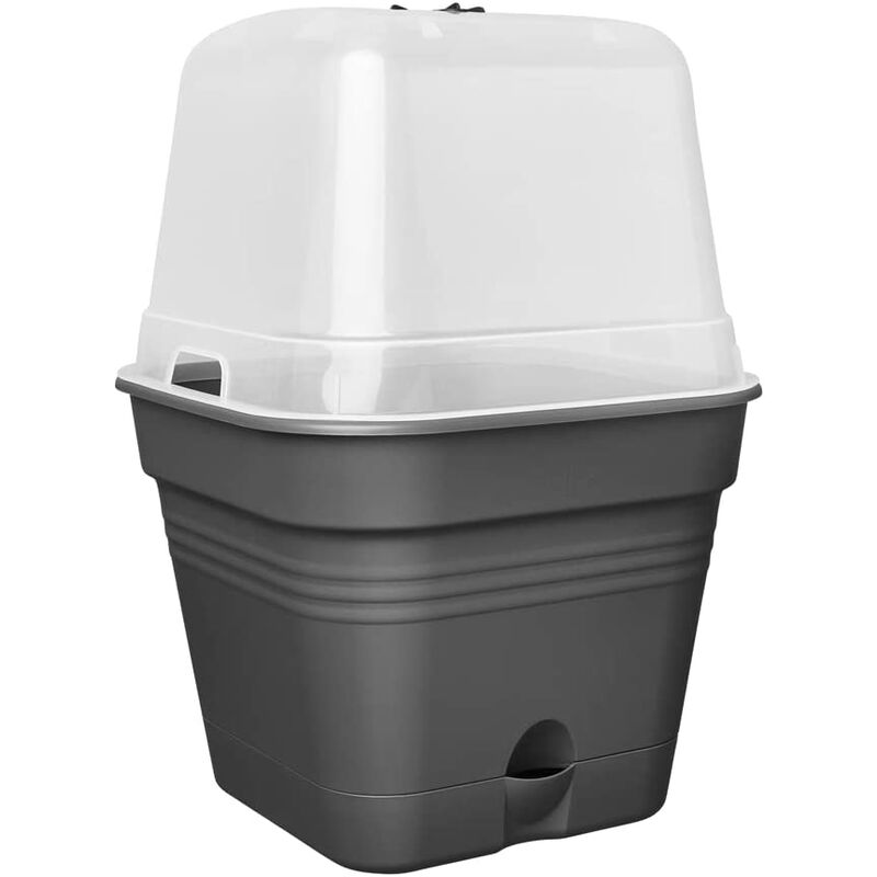 foto del prodotto vaso da coltura green basics growpot square allin1 20cm living black elho