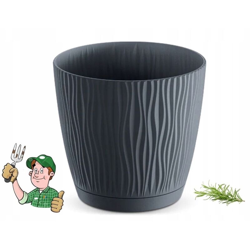 foto del prodotto vaso da fiori 24 cm grigio prosperplast 23,9 cm x 23,9 x 22,5 cm
