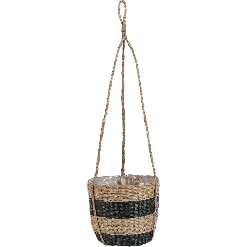 foto del prodotto vaso da fiori alghe naturali nero 64 cm fioriera pensile boho ruffe