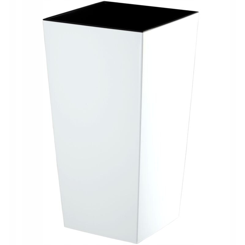 foto del prodotto vaso da fiori alto, grande fioriera in plastica per decorazioni interne ed esterne moderne ed eleganti, vaso da fiori 57,5 cm, bianco kadax