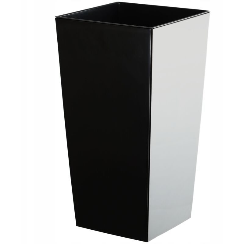 foto del prodotto vaso da fiori alto, grande fioriera in plastica per decorazioni interne ed esterne moderne ed eleganti, vaso da fiori 68 cm, nero kadax