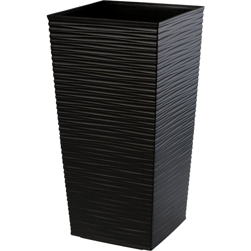 foto del prodotto vaso da fiori alto, grande fioriera in plastica per decorazioni interne ed esterne moderne ed eleganti, vaso da fiori 68 cm, nero kadax