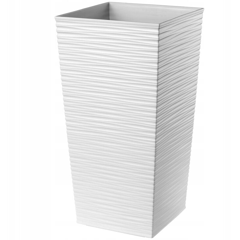 foto del prodotto vaso da fiori alto, grande fioriera in plastica per decorazioni interne ed esterne moderne ed eleganti, vaso da fiori 75,5 cm, bianco kadax