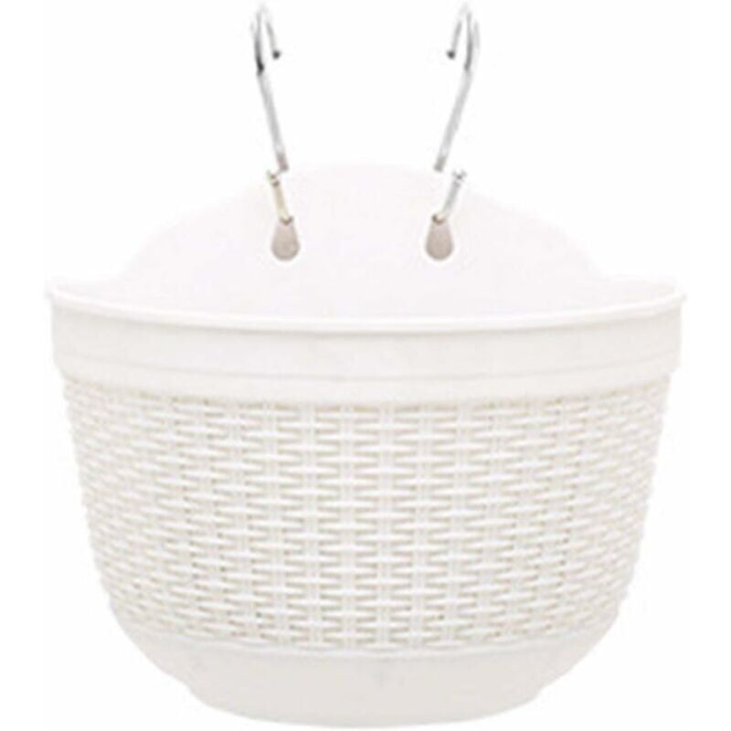 foto del prodotto vaso da fiori autoirrigante sospeso con riserva d acqua per decorazione da parete o da giardino, 25 x 16,5 x 15 cm, bianco