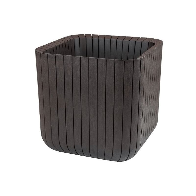 foto del prodotto vaso da fiori cube s in resina polipropilene marrone 30x30xh30 cm