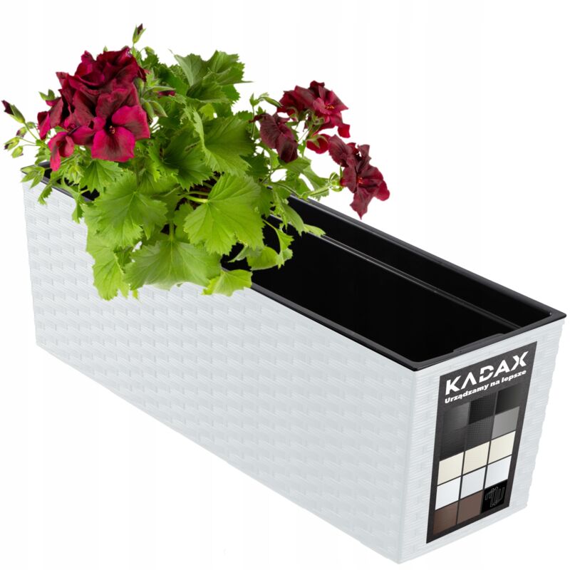 foto del prodotto vaso da fiori da balcone kadax inserto 19x56 cm bianco