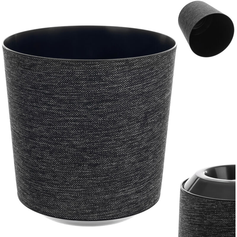 foto del prodotto vaso da fiori decorativo kadax vaso da fiori rotondo in plastica per piante in crescita interno ed esterno nero 25 cm, k9890