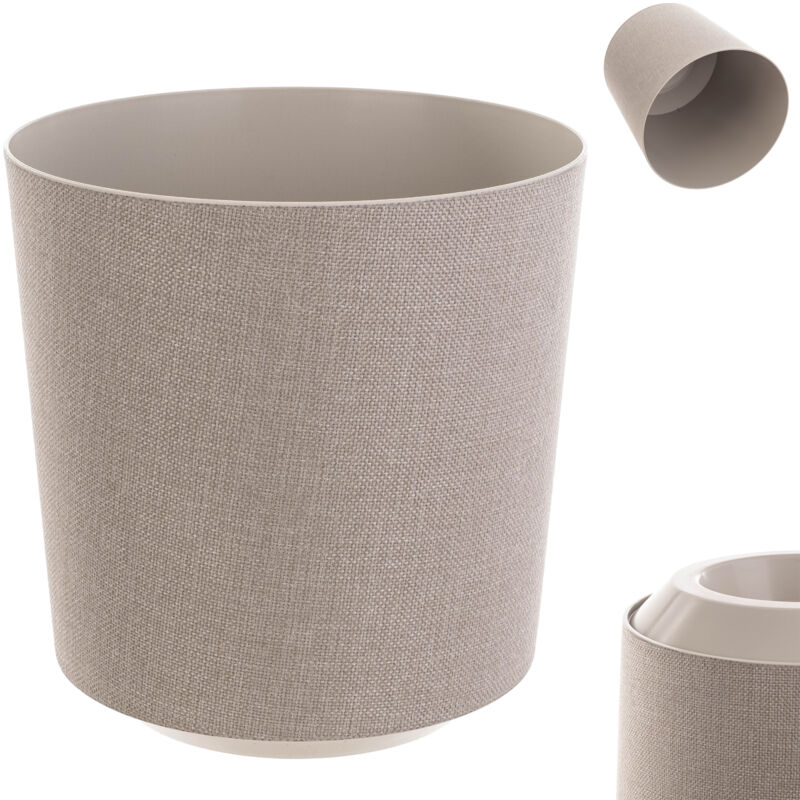 foto del prodotto vaso da fiori decorativo, vaso rotondo in plastica per piante in crescita, per interni ed esterni, beige, 25 cm, k9896 kadax