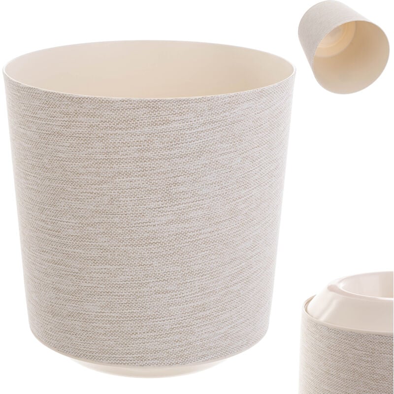 foto del prodotto vaso da fiori decorativo, vaso rotondo in plastica, per piante in crescita, per interni ed esterni, crema, 25 cm, k9893 kadax