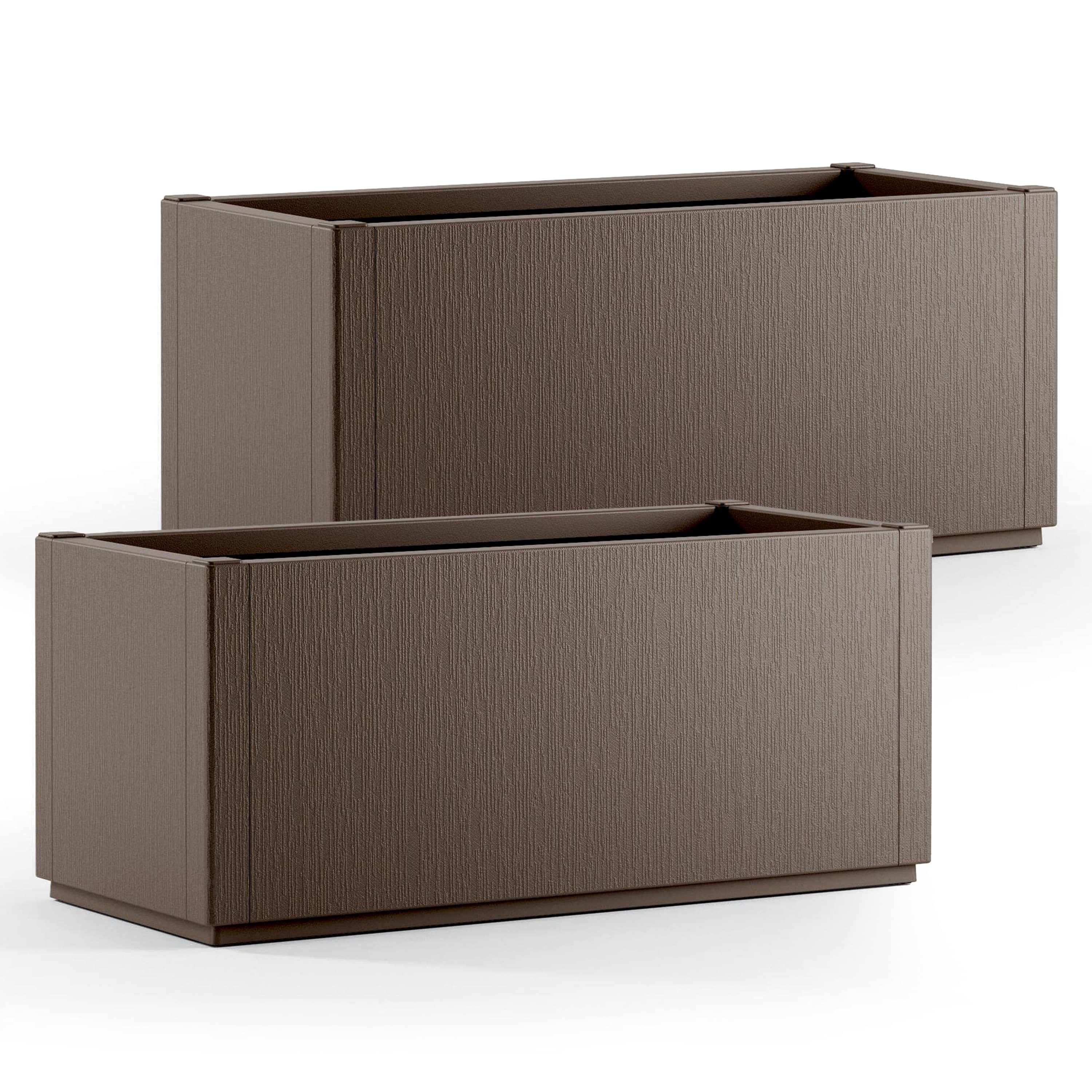 foto del prodotto vaso da fiori ethica set di 2 in plastica marrone 80x36x36cm
