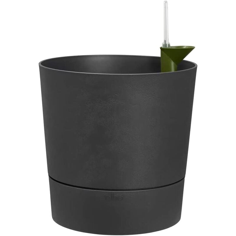 foto del prodotto vaso da fiori - greensense aqua care rotondo 30 - grigio carbone - interno/esterno - ø 29.5 x h 29.1 cm - elho