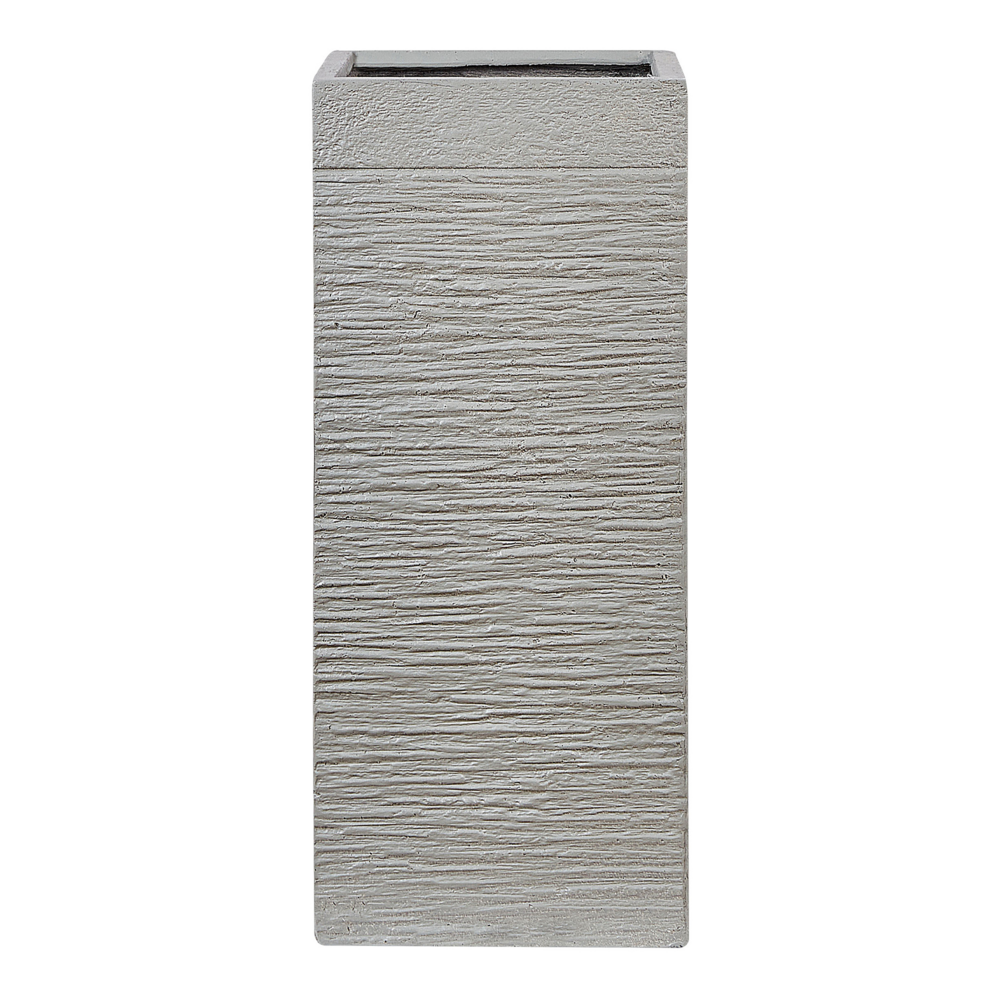 foto del prodotto vaso da fiori in argilla da giardino alto 26 x 26 x 60 cm resistente ai raggi uv grigio chiaro