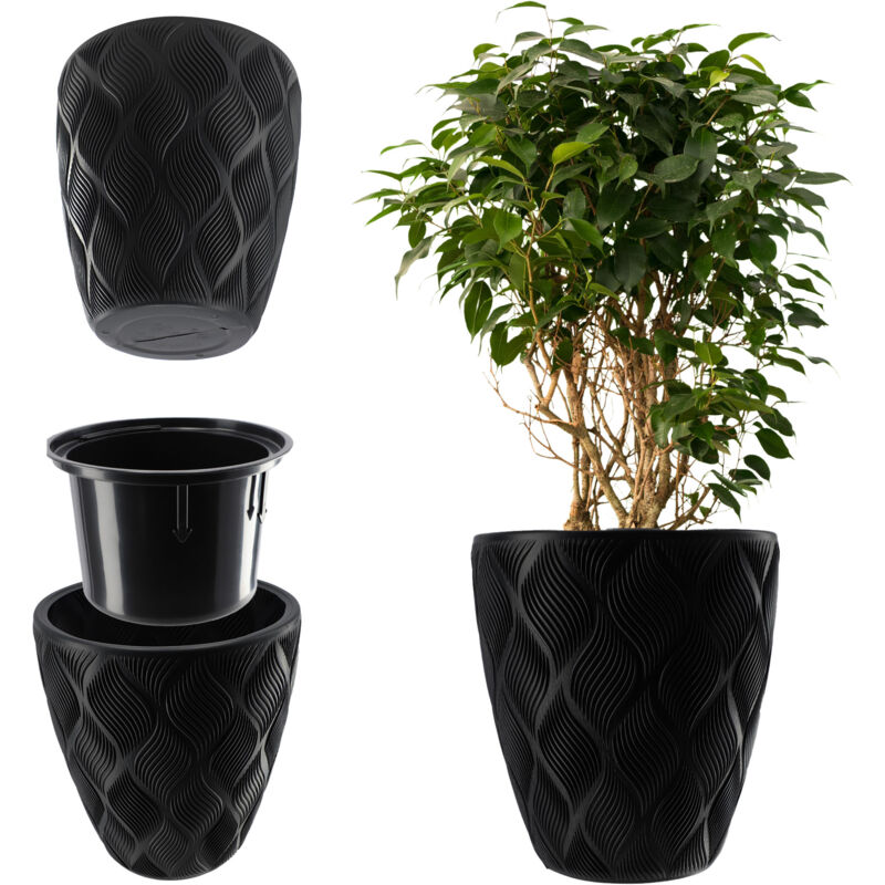 foto del prodotto vaso da fiori kadax con inserto, coperchio nero, 32,5 cm