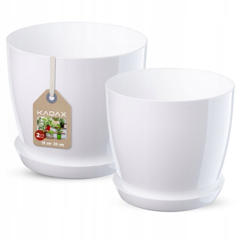 foto del prodotto vaso da fiori kadax con supporto bianco set 18 20 cm