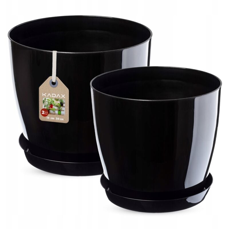 foto del prodotto vaso da fiori kadax con supporto nero set 18 20 cm