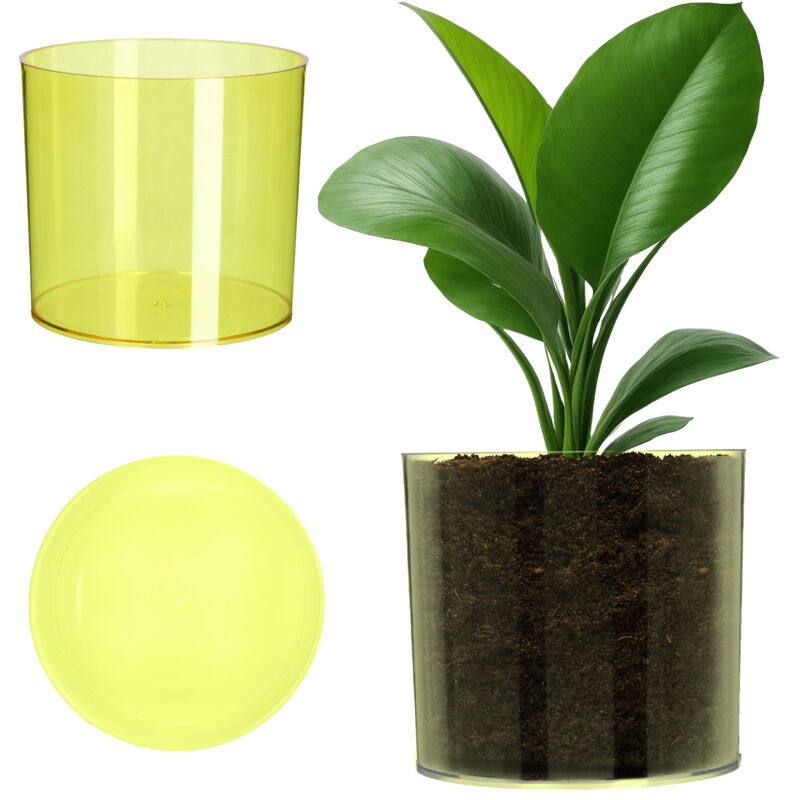 foto del prodotto vaso da fiori kadax coprivaso giallo rotondo 12,5 cm