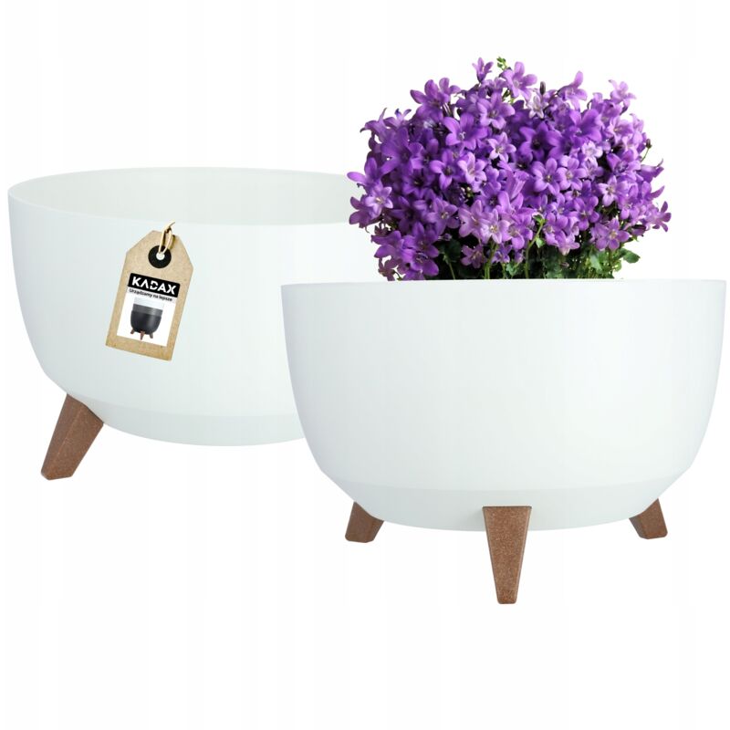 foto del prodotto vaso da fiori kadax vaso da fiori 40 cm coperchio piedini di inserimento portafiori bianco
